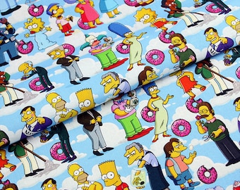 The Simpsons Fabric Homer Simpson Fabric Cartoon Fabric Pure cotton Fabric by The Half Yard