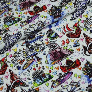 Disney Mickey Minnie Mouse Fabric Cartoon Fabric Pure cotton Fabric by The Half Yard