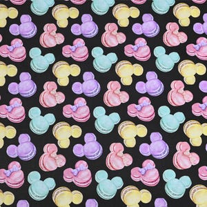 Disney Mickey & Minnie Macaron Fabric Cartoon Fabric Pure cotton Fabric by The Half Yard