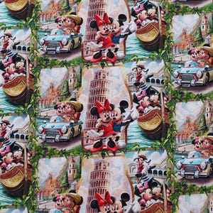 Disney Mickey Minnie Mouse Fabric Cartoon Fabric Pure cotton Fabric by The Half Yard