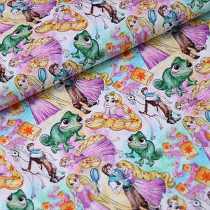 Disney Rapunzel Fabric Tangled Fabric Cartoon Fabric Pure cotton Fabric by The Half Yard