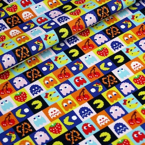 Tela de juego arcade de los 80 Tela de juego Tela de juego divertido Tela de dibujos animados Tela de algodón puro de The Half Yard