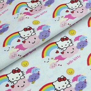 Hello Kitty Fabric Lucky kitty Fabric Fortune Cat Fabric Animation Fabric Cartoon Fabric Pure cotton Fabric by The Half Yard