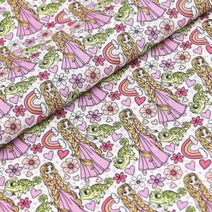 Disney Princess Rapunzel Fabric Tangled Fabric Cartoon Fabric Pure cotton Fabric by The Half Yard