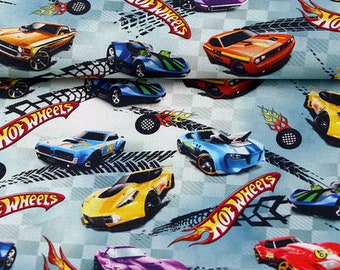 Hot Wheels Car Fabric Cartoon Fabric Pure cotton Fabric by The Half Yard