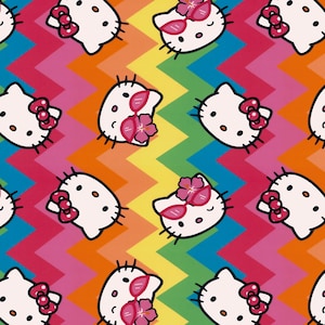Hello Kitty Fabric Lucky kitty Fabric Fortune Cat Fabric Animation Fabric Cartoon Fabric Pure cotton Fabric by The Half Yard