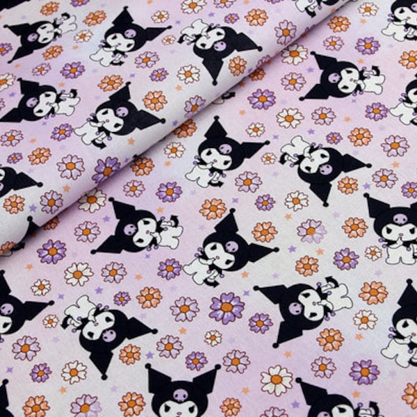 Kawaii Kuromi Halloween Fabric Japanese Anime Fabric Animation Fabric Cartoon Fabric Pure cotton Fabric by The Half Yard