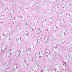 Disney Marie Cat Fabric Cartoon Fabric Pure cotton Fabric by The Half Yard