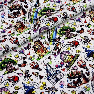 Disney Mickey Minnie Mouse Fabric Cartoon Fabric Pure cotton Fabric by The Half Yard
