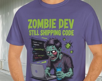 Zombie Developer Halloween Shirt – Funny Programming T-Shirt for Coders, Software Engineers, Devs – Still Shipping Code Costume Tee