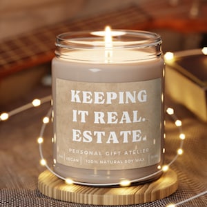Realtor candle gift Keeping It Real Estate Candle Gift for Real Estate Agent Candle Real Estate Broker Gift Realtor Closing House Hustler