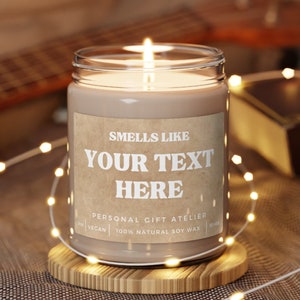 Candela con messaggio regalo personalizzato, candela profumata alla soia con messaggio personalizzato, regalo divertente per amici e familiari, regalo per lei, regalo per lui, regalo di compleanno