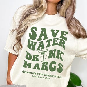 Save Water Drink Margs Bachelorette Party Shirt, Margs and Matrimony Final Fiesta Custom Mexico Tequila Bach Weekend Trip Bridesmaid Gifts