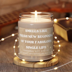 Smells  like fresh new beginning of your fabulous single life, Happy Divorce Gift, Break Up Gift, Divorce Party Gift, Divorced friend Gift