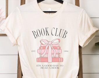 Coquette Book Club Shirt, Pink Bow Books Shirt, Teacher Appreciation Shirt, Book Lover Gift, Bookish Shirt, Coquette Aesthetic Reading Shirt