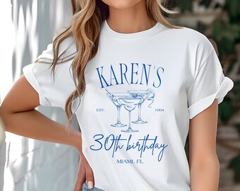 30th Birthday Shirt, Custom Birthday Party Group T-shirts, Personalized 30th Birthday Gift for Women, 30th Birthday Crew Shirts