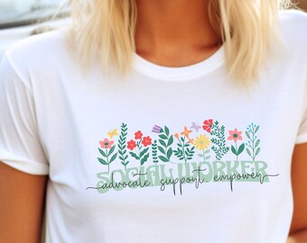 Camicia per assistente sociale, Camicia per potenziare il sostegno dell'avvocato, Assistente sociale scolastico, Regalo per l'assistente sociale, Mese del lavoro sociale, Laurea studentesca