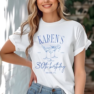 30. Geburtstag Shirt, benutzerdefinierte Geburtstagsparty-Gruppen-T-Shirts, personalisiertes 30. Geburtstagsgeschenk für Frauen, 30. Geburtstag Crew Shirts
