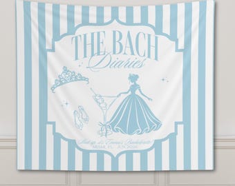 The Bach Diaries Banner, Custom Princess Bachelorette Party Decor, Princess Bridal Shower Tapestry, Bachelorette Diaries Photo Backdrop