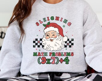 Funny Christmas Math Teacher Shirt, 67 Meme T-Shirt, Math Teacher Meme Gift, Classroom Humor Youth Crewneck Six Seven Shirt
