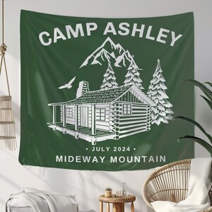 Lager Bachelorette Dekor, Lager Bach Flagge, kundenspezifische Bachelorette Banderole, Berg Junggesellinnenparty Wandteppich, Cabin Camp Brautwochenende