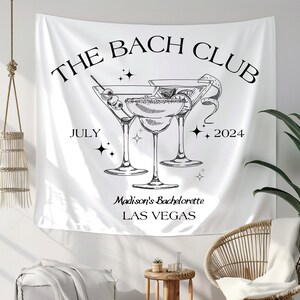 Custom Bachelorette Flag, Cocktail Bachelorette Decor, The Bach Club Banner, Bachelorette Sign, Bach Trip Weekend, Custom  Tapestry,