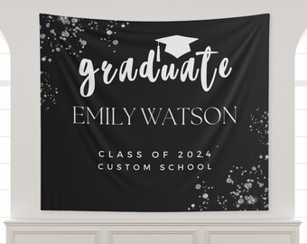 Fondo de fotomatón personalizado de graduación 2025, pancarta de fiesta de graduación de la clase de 2025, colgante de pared para fiesta de graduación, regalo de graduación