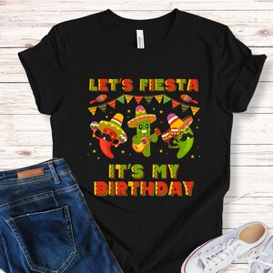 Cinco De Mayo Birthday Shirt, Let&#39;s Fiesta It&#39;s My Birthday, Mexican Birthday Fiesta Tee, Birthday Party Shirt, Birthday Gift, Kids Shirts