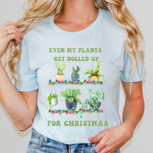 Potted Plants TShirt Christmas Gift for Plant Lady, Plant Mom Shirt, Gardening Tee Gift for Gardener, Funny Christmas Plant Shirt, Pot Head