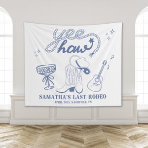 Cowgirl Bachelorette Backdrop Decorations Same Cowboy Forever Last Rodeo Nashville Bachelorette Banner Western Country Sign Flag Last Disco