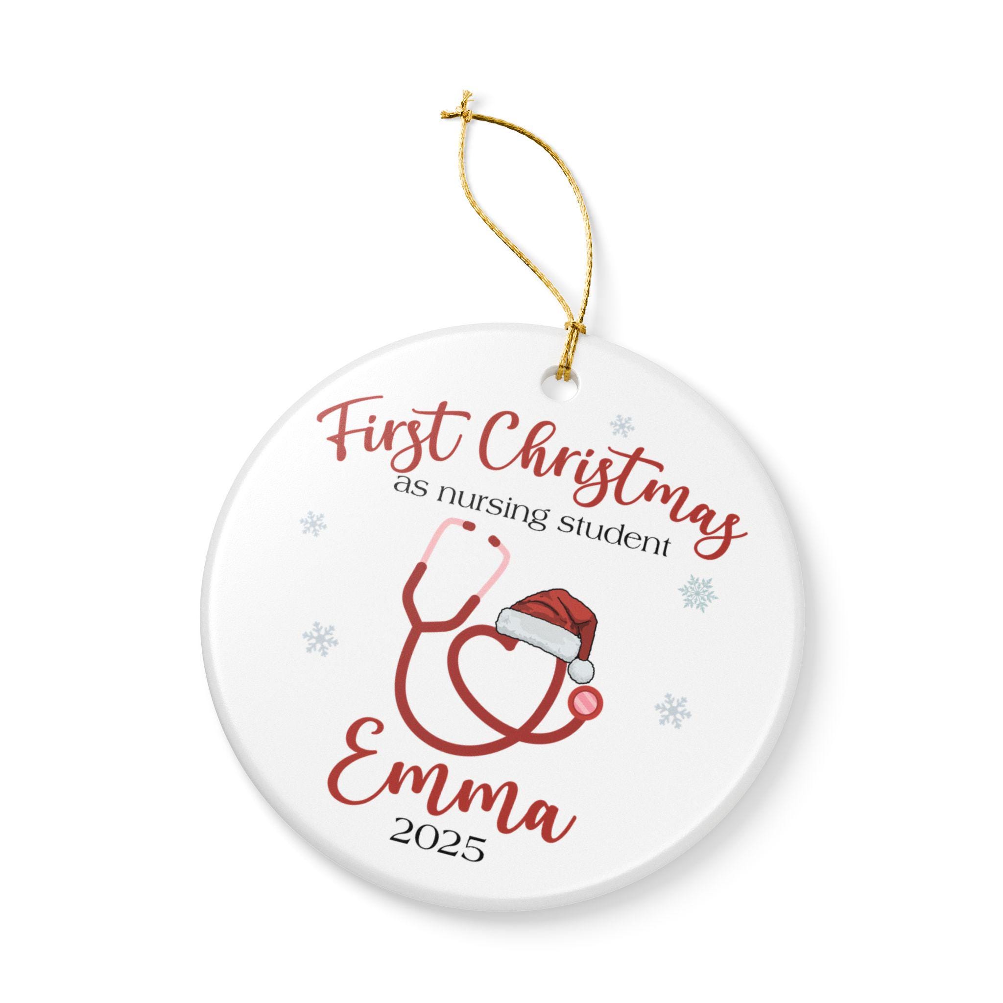 Personalized Future Nurse First Christmas Ornament - Custom Name Nursing Student Gift 2025
