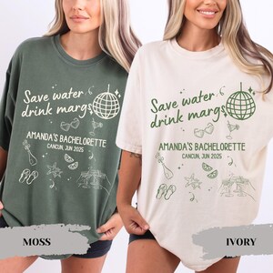 Save Water Drink Margs Bachelorette Party Shirt, Margs and Matrimony Final Fiesta Custom Mexico Tequila Bach Weekend Trip Bridesmaid Gifts