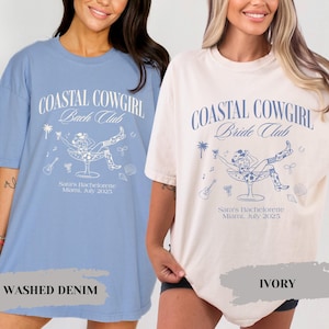 Camisas personalizadas para despedidas de soltera vaqueras costeras, último brindis en la playa costera, despedida de soltera del oeste de Nashville, el mismo vaquero para siempre.