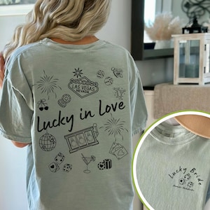 Lucky In Love Las Vegas Bachelorette Shirt, Retro Casino Bachelorette Party Shirt, Las Vegas Girls Trip Weekend, Bachelorette Gifts