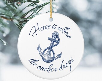Personalisierte Segelboot Weihnachtsverzierung, Yachtbesitzer, die Weihnachtsgeschenkidee segeln, nautisches Weihnachtsandenken, Anker Weihnachtsdekoration
