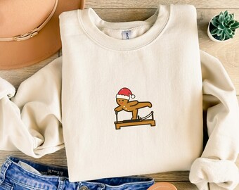 Gingerbread Reformer Pilates Sweatshirt, Funny Christmas Workout Crewneck for Pilates Lover Cookie Instructor Coach Gift Holiday Shirt