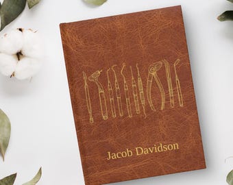 Personalisiertes Denim Journal Geschenk für Zahnarzt, zahntechnisches Werkzeug Notizbuch für ZahnmedizinStudenten, individuelles Geschenk für Zahnhygieniker, Büro Journal
