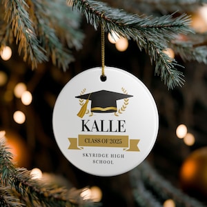 Personalized Graduation Ornament, Class of 2025 College University High School Custom Graduation Gift, Graduation Keepsake, Senior Ornament