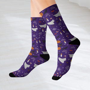 Funny Halloween Socks, Spooky Season Cute Pumpkin Ghost Fall Socks, Creepy Socks Halloween Gift for Wife Husband Dad Friend