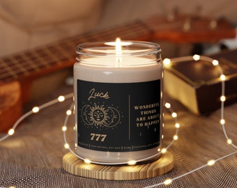 777 Angel Number Candle, Manifestation Candle, Inspirational