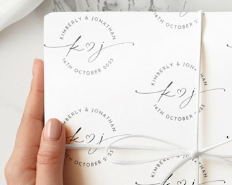 Personalised Monogram Wedding Wrapping Paper Roll, Wedding Day Elegant Mr & Mrs Gift Wrap Custom Name Date Newlyeeds Wedding Gift Wrap Paper