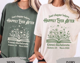Book Bachelorette Party T-shirts, Custom Bookish Bride Comfort Colors® Shirts, Reading Bride Bridesmaid Proposal Gifts, Book Lover Bride