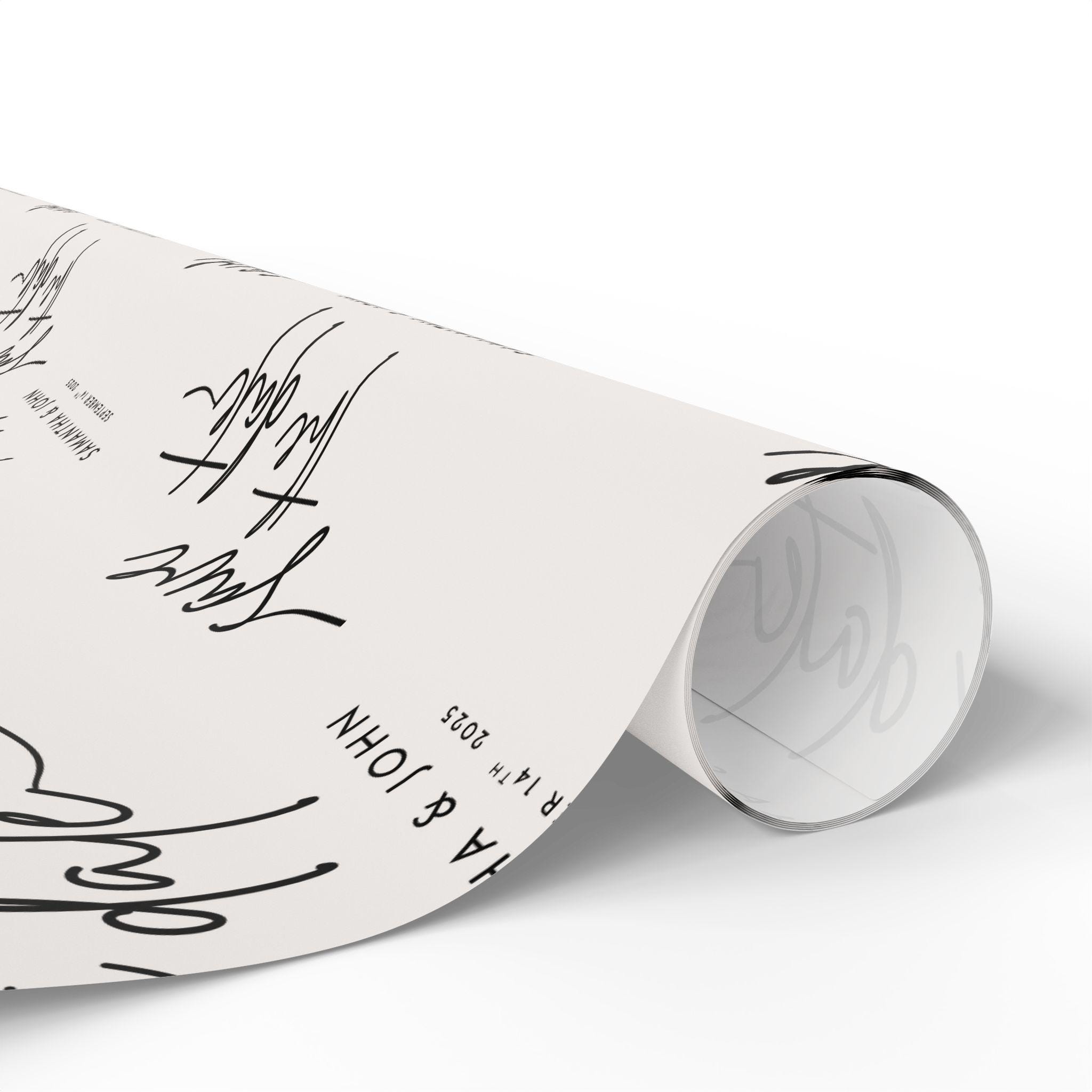 Personalised Wedding Wrapping Paper Roll, Wedding Day Elegant Mr & Mrs Gift Wrap, Custom Name Newlyeeds Wedding Gift, Custom Date Wrap Paper - UK - View #6