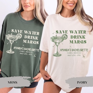 Save Water Drink Margs Bachelorette Party Shirt, Margs and Matrimony Final Fiesta Custom Mexico Tequila Bach Weekend Trip Bridesmaid Gifts