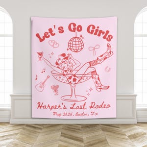 Last Rodeo Bachelorette Backdrop Cowgirl Decorations, Nashville Bachelorette Banner, Western Bachelorette Sign Rodeo Bach Flag, Last Disco