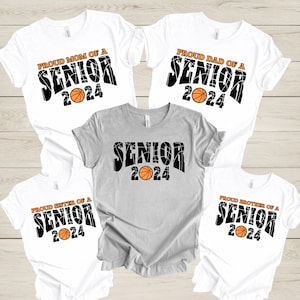 Koszykówka Senior Class of 2025 Koszulki rodzinne pasujące do siebie Gra w koszykówkę Prezent na dzień ukończenia szkoły Senior Night Koszulki grupowe