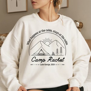 Benutzerdefiniertes Camp Bachelorette Sweatshirt, Cabin Crew Luxus Bachelorette Merch, Bachsee Party Shirt, Wandern Bachelorette, Hochzeitsgeschenke