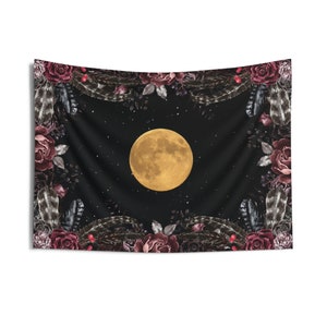 Full Moon Altar Cloth - Tarot Card Cloth - Moon Oracle Cloth for Readings - Altar Table Cloth Wicca Divination Tools