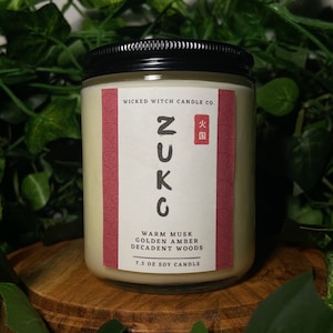 Zuko | Avatar the Last Airbender Candle | Avatar the Last Airbender | Pet-Friendly Candle | Handmade Candle | 7.5 oz