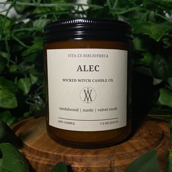 Alec | Book Candle | Shadowhunters | The Mortal Instruments | Pet-Friendly Candle | Handmade Candle | 7.5 oz